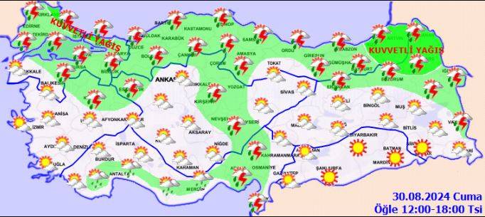 Meteoroloji'den Kastamonu, Çorum ve Çankırı'nın kuzeyi için sağanak uyarısı 30